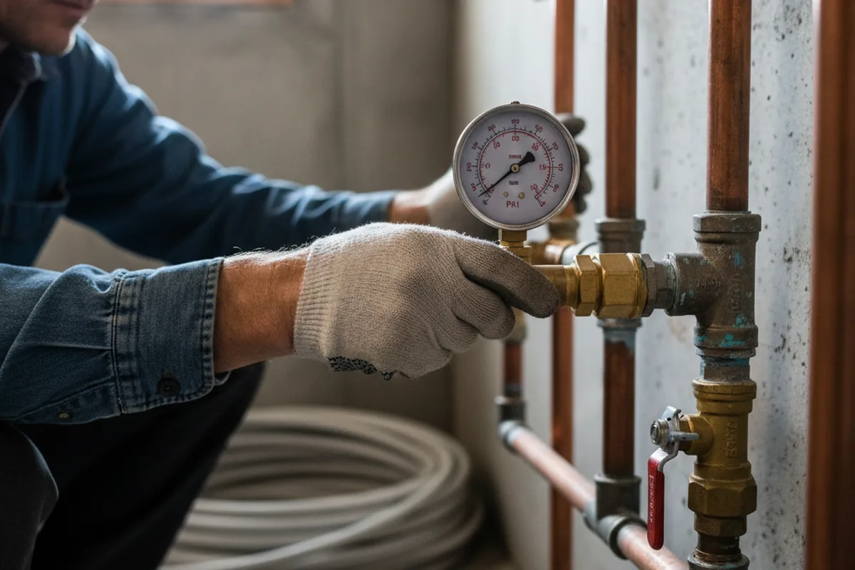 Pressure testing a repaired line during Water Line Repair in Walstonburg
